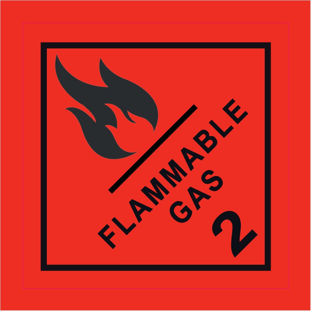 CLASE 2.1 GASES INFLAMABLES 250x250mm R50 (copia)