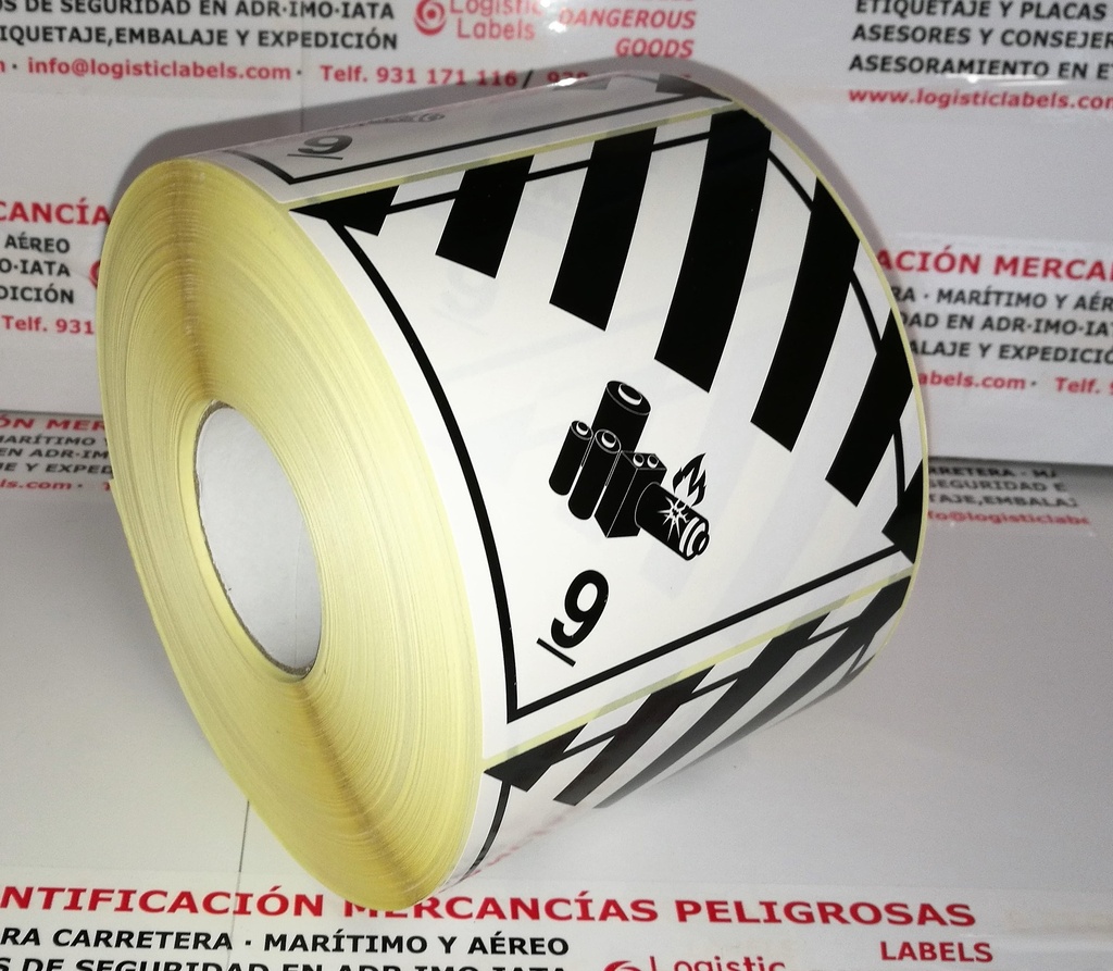 CLASE 9A  ADR BATERIAS/ PILAS  100x100mm 