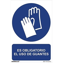 [RD21003] Señal Es Obligatorio El Uso de Guantes PVC Glasspack 0,7 mm 300X400 mm