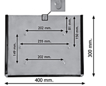 [PORTAPANEL 400X300 MM INOX] PORTAPANEL INOXIDABLE PANEL NARANJA  400X300 MM CON SISTEMA SUJECCIÓN